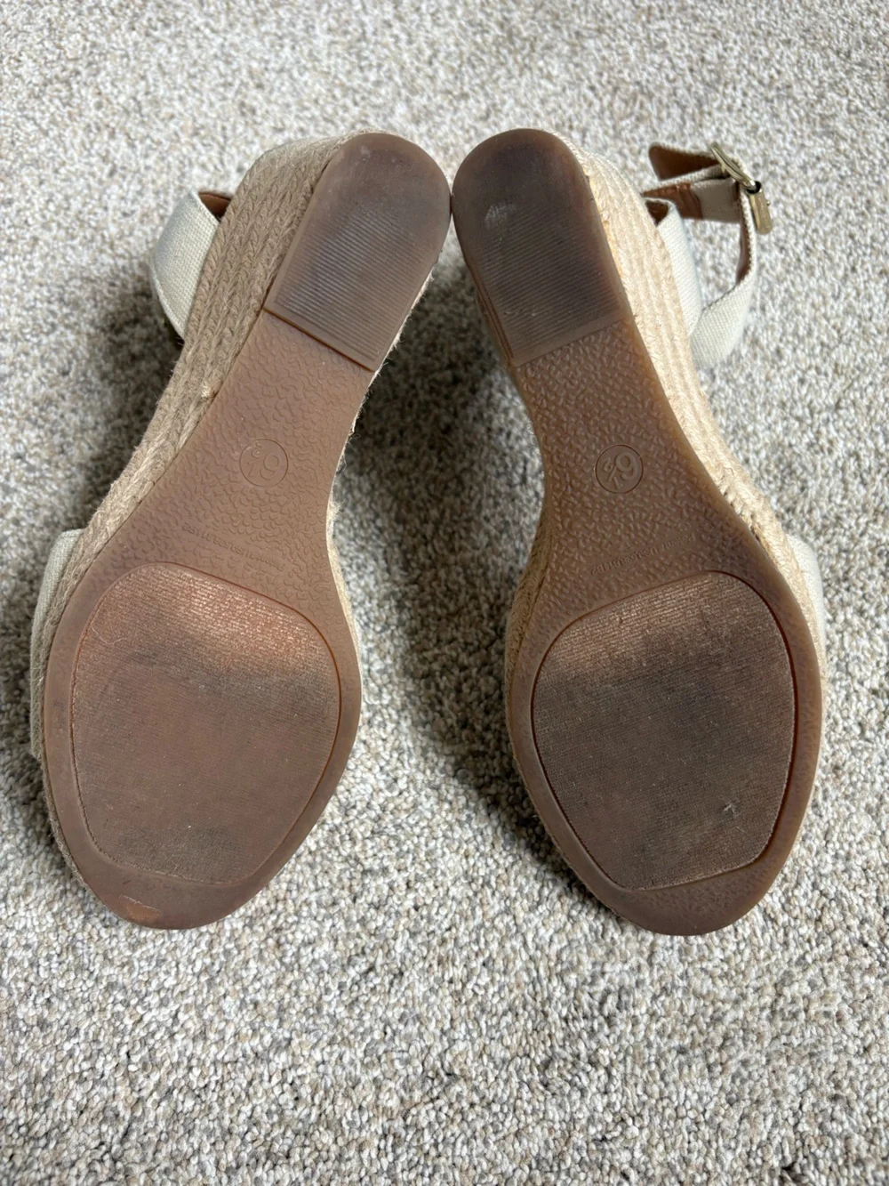 J.‎ Crew - Women’s Adjustable Ankle Strap Espadrilles Wedge - Size 6.5 - Tan